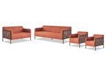 Set Completo 3 Posti 2 Posti Poltrona Arancione Set Di Divani Divani Tessile