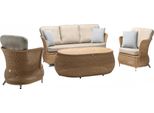 Mobili Da Giardino Divano 3 Posti In Rattan Set Da Giardino Elegante Tavolino 2X Poltrone 4 Pezzi