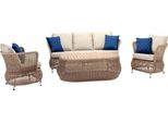 Set Di Divani Per Esterni Mobili Da Giardino In Polyrattan 4 Pezzi