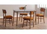 Lusso Set Sala Da Pranzo Marrone Set Tavolo 4X Sedie Design Mobili Moderni Tavolo Da Pranzo