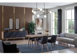 Set Da Pranzo Di Lusso Tavolo Da Pranzo + 4X Sedie + Credenza Con 2X Specchio Nuovo