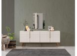 Credenza Credenza Con Specchio Cassettiera Sala Da Pranzo Legno Bianco