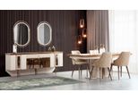 Set Sala Da Pranzo Di Lusso Cassettiera Tavolo 4X Sedie 8 Pezzi