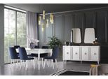 Set Da Pranzo Sala Da Pranzo Zona Pranzo Tavolo Da Pranzo Sedie Legno 9 Pezzi Credenza Bianco