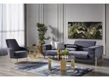 Poltrona Wing Chair Poltrona Cocktail Tessuto Soggiorno Poliestere Grigio Seduta