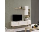 Set Mobile Porta-Tv Rtv Basso Scaffali Soggiorno Legno Bianco