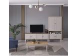 Set Mobile Porta-Tv Rtv Scaffale Basso Soggiorno Legno Grigio