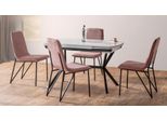 Sala Da Pranzo Set Rosa Tavolo 4X Sedie Design Mobili Moderni Tavolo Da Pranzo Di Lusso