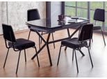 Sala Da Pranzo Set Tavolo Da Pranzo Nero Set Tavolo 4X Sedie Design Mobili Di Lusso