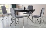 Set Sala Da Pranzo Grigio Set Tavolo 4X Sedie Design Mobili Moderni Tavolo Da Pranzo Di Lusso
