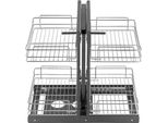 Organizzatore Per Armadi Da Cucina - Estensibile A 2 Livelli - Cromo - Piani Vuoti - 4 Ripiani - Salvaspazio Per Una Conservazione Ottimale