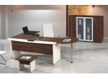 Classicе Set Di Mobili Per Ufficio 3 Pezzi Scrivania Angolare Completa Ufficio Legno Marrone