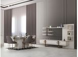 Sala Da Pranzo Set Di 6 Pezzi Tavolo Da Pranzo Credenza 4X Sedie Design Moderno Novità
