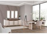 Set Da Pranzo Sala Da Pranzo Zona Pranzo Tavolo Da Pranzo Sedie Credenza Legno Beige 8 Pezzi