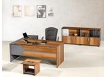 Set Ufficio Scrivania Angolare Mobile Studio 3 Pezzi Legno Marrone