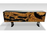 Mobile Porta Tv Credenza Rtv Basso Soggiorno Resina Epossidica Legno Marrone