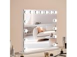 Hollywood Make-Up Mirror - Specchio Cosmetico Con Supporto Usb A Parete - 580X458Mm - Bianco - Specchio Per Il Trucco Per Bagno E Salone Di Bellezza