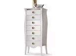 Cassettiera Credenza Bianco Legno Massiccio Mobile Cassettiera