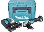 Smerigliatrice Angolare A Batteria Makita Dga 520 RFJX1 18 V 125 Mm X-LOCK Brushless + 2X Batteria Ricaricabile 3,0 Ah + Caricabatterie + Makpac