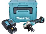 Smerigliatrice Angolare A Batteria Makita Dga 520 ST1JX1 18 V 125 Mm X-LOCK Brushless + 1X Batteria Ricaricabile 5,0 Ah + Caricabatterie + Makpac