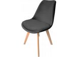 Ekspand | Sedia WF1058 - Grigio Scuro - Design Scandinavo - Ergonomica E Confortevole - Sedia Da Pranzo