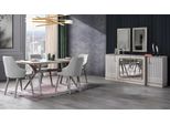Set Sala Da Pranzo Credenza Con 2X Specchio Tavolo 6X Sedia 10 Pz.