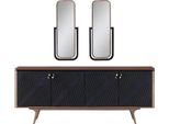 Esclusivo Set Da Sala Da Pranzo Composto Da Credenza Moderna A 3 Pezzi E 2X Specchio