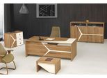 Set Completo Di Scrivanie Per Ufficio Moderne 4 Pezzi In Legno Marrone