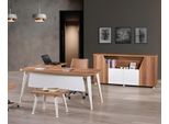 Mobili Per Ufficio Bianco Set 3 Pezzi Scrivania Angolare Completo Armadio Ufficio Gruppo Legno