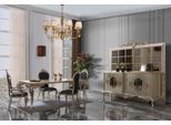 Set Da Pranzo Di Lusso Credenza Sala Da Pranzo Tavolo Sedie Legno 10Pz Beige