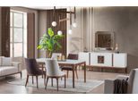 Set Da Pranzo Di Lusso Tavolo Da Pranzo 4X Sedie Credenza Specchio 7 Pezzi Moderno