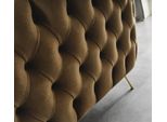 Set Divano Chesterfield Divano 3 Posti Poltrona Blu Poliestere Set 2 Pezzi