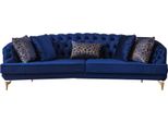 Set Di Divani Chesterfield Blu Da Salotto Divani Imbottiti Di Lusso A 4 Posti