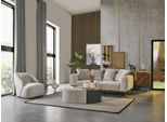 Divano A Tre Posti Divani A 3 Posti Design Bianco Moderno Tessuto Poliestere Nuovo