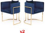 Sedia 2X Sedie Sala Da Pranzo Poltrona Acciaio Inox Design Arredo Poltrona Metallo Acciaio