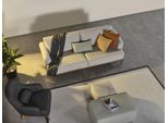 Poltrona Wing Chair Sedia Moderna In Tessuto Soggiorno Poliestere Grigio Design Seduta