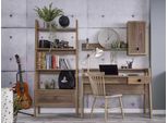 Scrivania Per Bambini Libreria In Legno Marrone Set 3 Pezzi Scaffale