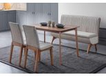 Set Sala Da Pranzo Moderna Bianca Tavolo Da Pranzo Di Design 2X Sedie Panca 4 Pezzi