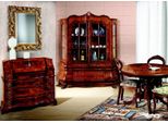 Set Completo Tavolo Da Pranzo 3 Sedie Set Sala Da Pranzo Vetrina Cassettiera 6 Pezzi Barocco