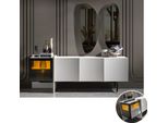 Gruppo Credenza Specchio Cassettiera Legno Sala Da Pranzo Moderna Bianco Design Nuovo
