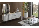 Gruppo Credenza Specchio Cassettiera Armadi Legno Mobili Bianchi Soggiorno