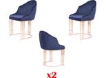 Poltrona Di Design Poltrona Di Lusso Sala Da Pranzo 2X Sedia Sedie Imbottitura Tessile Moderno