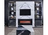 Parete Attrezzata Di Lusso Rtv Porta Tv Basso Grigio Argento Vittine Legno Moderno