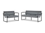 Set Di Divani In Pelle 3 Posti 2 Posti In Pelle Nera Divano Moderno In Acciaio Inox