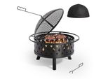 Ciotola Da Giardino Bealife Ø 83 Cm Con Parascintille - Nero - Incluso Coperchio Protettivo Impermeabile E Attizzatoio Per Esterno FP04