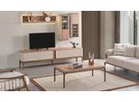 Credenza Tv Mobile Basso Tavolino Soggiorno Moderno Legno Beige
