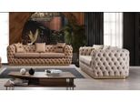 Set Imbottito Set Di Divani 3+3 Posti Chesterfield Set Di Divani Di Lusso In Pelle