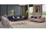 Set Di Divani Di Lusso 331 Posti Divano A Tre Posti Poltrona Tessuto Blu Moderno