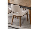 Sedia Sala Da Pranzo Moderna Legno Lusso Tessuto Design Nuovo Rivestimento Beige