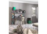 Set Di Scrivanie Per Computer 3 Pezzi Scrivania Libreria Legno Grigio Ripiani Tavolo